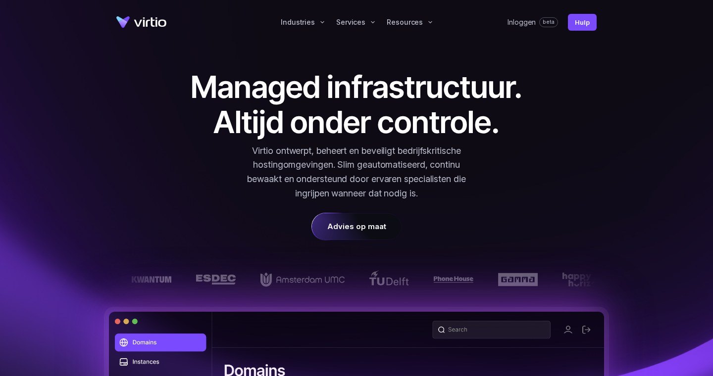Screenshot van Virtio